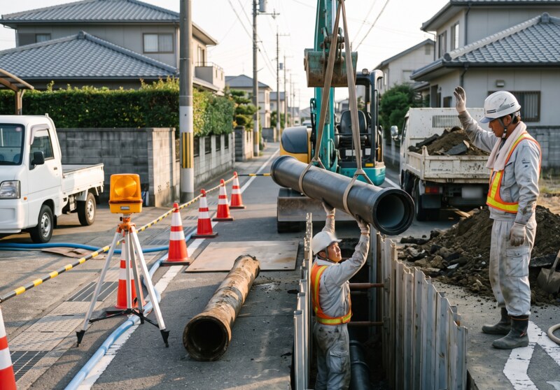 配水管改修の現場